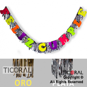 GUIRNALDA LETRA F/CUMPLEAOS FLECOS FLUO x 1